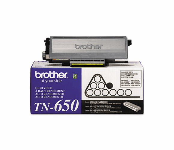 BRTTN650 TN650 High-Yield Toner, 8000 Page-Yield, Black By BROTHER INTL. CORP.