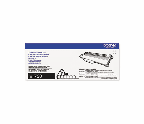 BRTTN750 TN750 (TN-750) High-Yield Toner, 5000 Page-Yield, Black By BROTHER INTL. CORP.