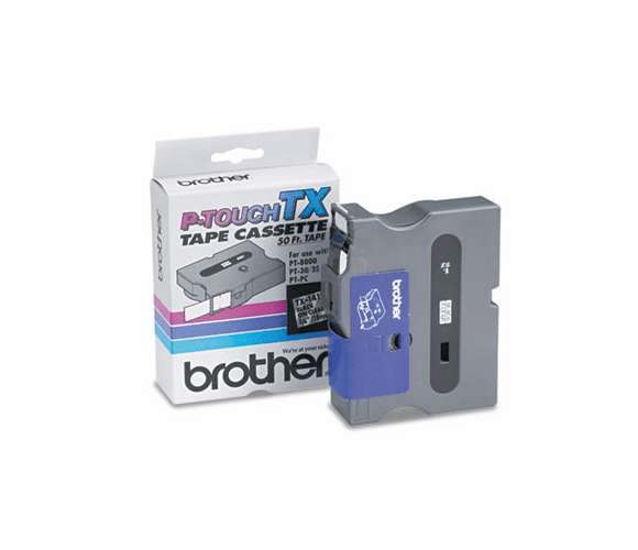 BRTTX1411 TX Tape Cartridge for PT-8000, PT-PC, PT-30/35, 3/4w, Black on Clear By BROTHER INTL. CORP.