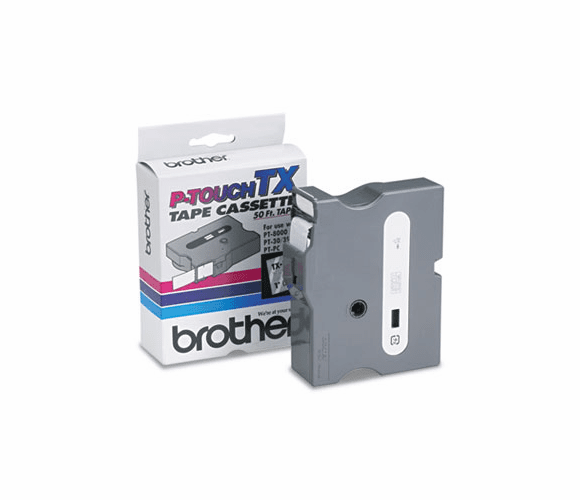BRTTX1551 TX Tape Cartridge for PT-8000, PT-PC, PT-30/35, 1w, White on Clear By BROTHER INTL. CORP.