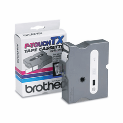BRTTX1551 TX Tape Cartridge for PT-8000, PT-PC, PT-30/35, 1w, White on Clear By BROTHER INTL. CORP.