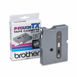 BRTTX2211 TX Tape Cartridge for PT-8000, PT-PC, PT-30/35, 3/8w, Black on White By BROTHER INTL. CORP.