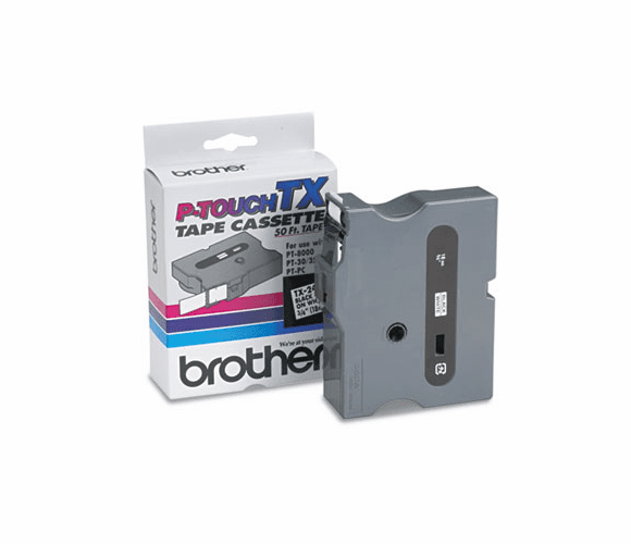 BRTTX2411 TX Tape Cartridge for PT-8000, PT-PC, PT-30/35, 3/4w, Black on White By BROTHER INTL. CORP.