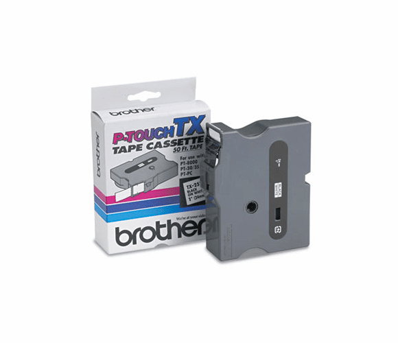 BRTTX2511 TX Tape Cartridge for PT-8000, PT-PC, PT-30/35, 1w, Black on White By BROTHER INTL. CORP.