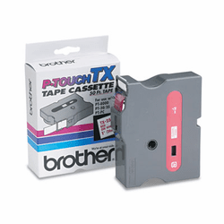 BRTTX2521 TX Tape Cartridge for PT-8000, PT-PC, PT-30/35, 1w, Red on White By BROTHER INTL. CORP.