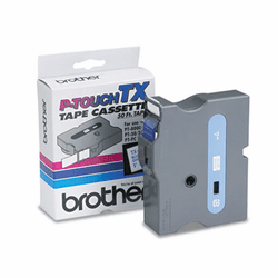 BRTTX2531 TX Tape Cartridge for PT-8000, PT-PC, PT-30/35, 1w, Blue on White By BROTHER INTL. CORP.
