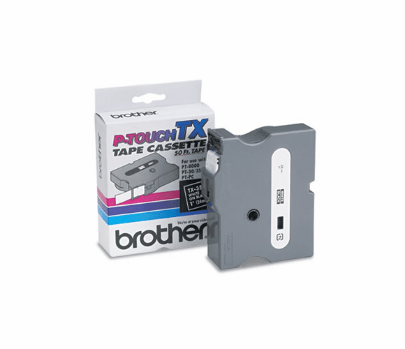 BRTTX3551 TX Tape Cartridge for PT-8000, PT-PC, PT-30/35, 1w, White on Black By BROTHER INTL. CORP.