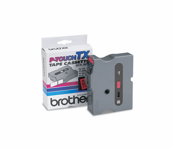 BRTTX4511 TX Tape Cartridge for PT-8000, PT-PC, PT-30/35, 1w, Black on Red By BROTHER INTL. CORP.