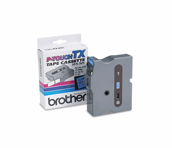 BRTTX5511 TX Tape Cartridge for PT-8000, PT-PC, PT-30/35, 1w, Black on Blue By BROTHER INTL. CORP.
