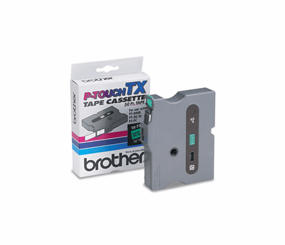 BRTTX7311 TX Tape Cartridge for PT-8000, PT-PC, PT-30/35, 1/2w, Black on Green By BROTHER INTL. CORP.