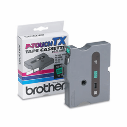 BRTTX7311 TX Tape Cartridge for PT-8000, PT-PC, PT-30/35, 1/2w, Black on Green By BROTHER INTL. CORP.