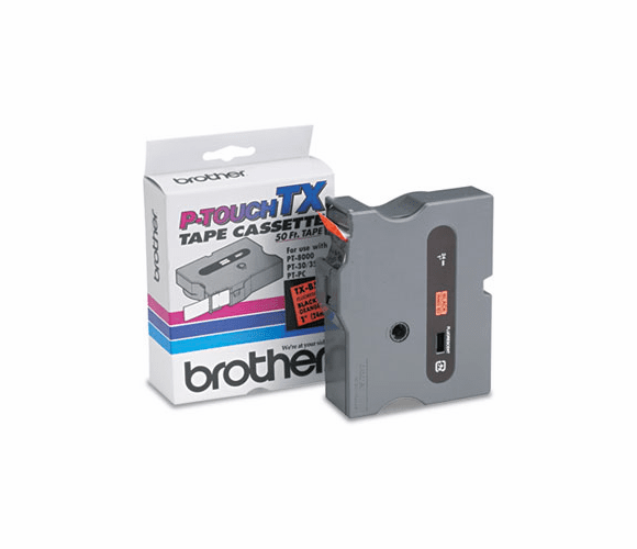 BRTTXB511 TX Tape Cartridge for PT-8000, PT-PC, PT-30/35, 1w, Black on Fluorescent Orange By BROTHER INTL. CORP.