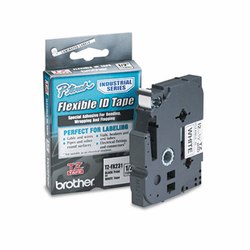 BRTTZEFX231 TZ Flexible Tape Cartridge for P-Touch Labelers, 1/2in x 26.2ft, Black on White By BROTHER INTL. CORP.