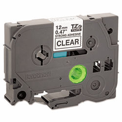 BRTTZES131 TZe Extra-Strength Adhesive Laminated Labeling Tape, 1/2w, Black on Clear By BROTHER INTL. CORP.