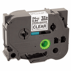 BRTTZES151 TZe Extra-Strength Adhesive Laminated Labeling Tape, 1w, Black on Clear By BROTHER INTL. CORP.