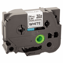 BRTTZES251 TZe Extra-Strength Adhesive Laminated Labeling Tape, 1w, Black on White By BROTHER INTL. CORP.