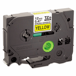 BRTTZES631 TZe Extra-Strength Adhesive Laminated Labeling Tape, 1/2w, Black on Yellow By BROTHER INTL. CORP.