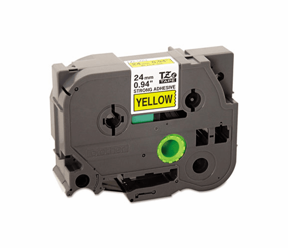 BRTTZES651 TZe Extra-Strength Adhesive Laminated Labeling Tape, 1w, Black on Yellow By BROTHER INTL. CORP.