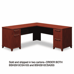 BSH2910CSA103 72"W x 72"D L-Desk (B/D, F/F) Box 1 of 2 Enterprise: Harvest Cherry By BUSH INDUSTRIES