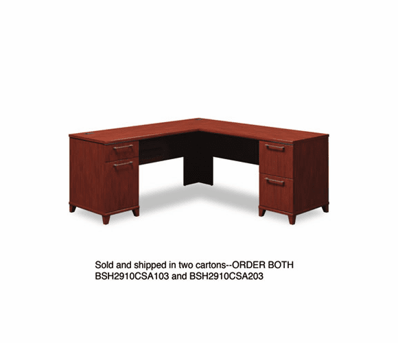 BSH2910CSA103 72"W x 72"D L-Desk (B/D, F/F) Box 1 of 2 Enterprise: Harvest Cherry By BUSH INDUSTRIES