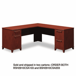 BSH2910CSA203 72"W x 72"D L-Desk (B/D, F/F) Box 2 of 2 Enterprise: Harvest Cherry By BUSH INDUSTRIES