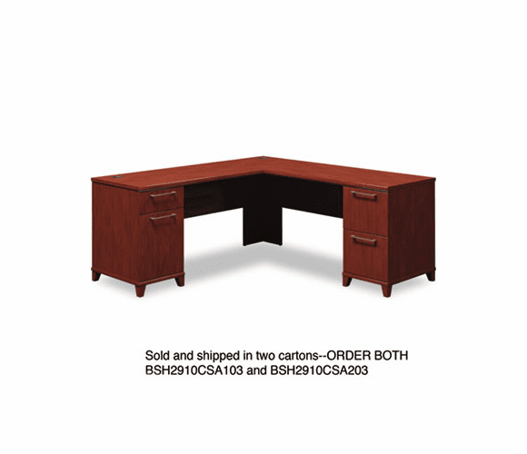 BSH2910CSA203 72"W x 72"D L-Desk (B/D, F/F) Box 2 of 2 Enterprise: Harvest Cherry By BUSH INDUSTRIES