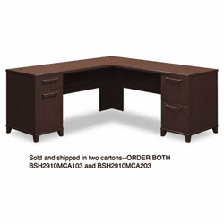 BSH2910MCA103 72"W x 72"D L-Desk (B/D, F/F) Box 1 of 2 Enterprise: Mocha Cherry By BUSH INDUSTRIES