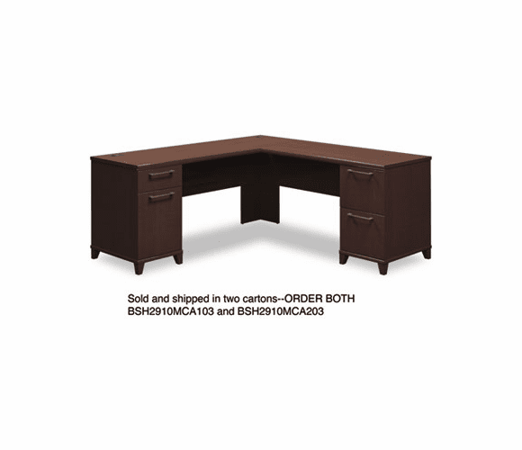 BSH2910MCA103 72"W x 72"D L-Desk (B/D, F/F) Box 1 of 2 Enterprise: Mocha Cherry By BUSH INDUSTRIES