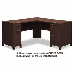 BSH2930MCA103 60"W x 60"D L-Desk (Box 1 of 2) Enterprise: Mocha Cherry By BUSH INDUSTRIES