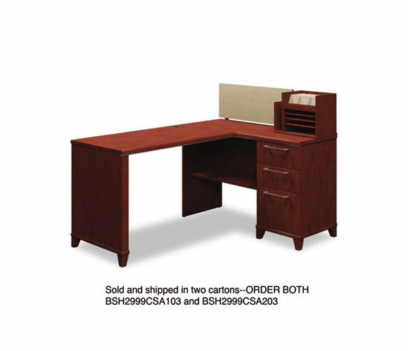 BSH2999CSA103 60"W x 47"D Corner Desk Solution (Box 1 of 2) Enterprise: Harvest Cherry By BUSH INDUSTRIES
