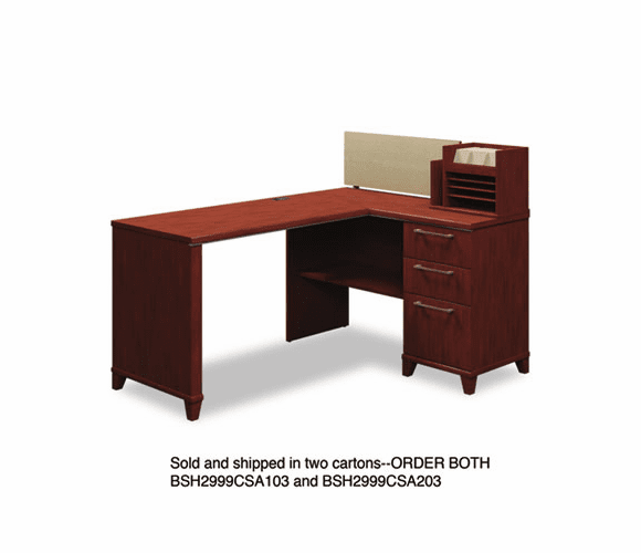 BSH2999CSA203 60"W x 47"D Corner Desk Solution (Box 2 of 2) Enterprise: Harvest Cherry By BUSH INDUSTRIES