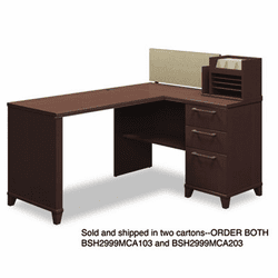 BSH2999MCA203 60"W x 47"D Corner Desk Solution (Box 2 of 2) Enterprise: Mocha Cherry By BUSH INDUSTRIES