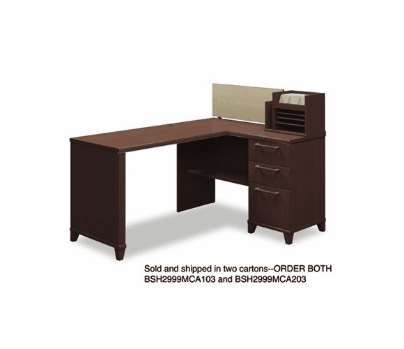 BSH2999MCA203 60"W x 47"D Corner Desk Solution (Box 2 of 2) Enterprise: Mocha Cherry By BUSH INDUSTRIES