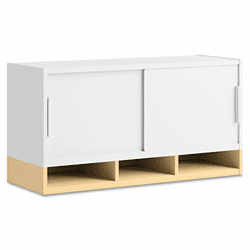 BSH34H36AC 36"W Overhead with Doors Momentum: White/Natural Maple By BUSH INDUSTRIES