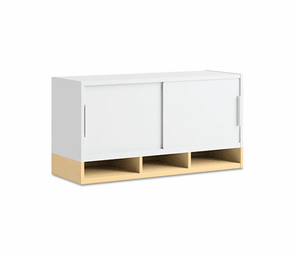 BSH34H36AC 36"W Overhead with Doors Momentum: White/Natural Maple By BUSH INDUSTRIES