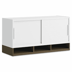 BSH34H36MR 36"W Overhead w/Doors Momentum: White/Mocha Cherry By BUSH INDUSTRIES