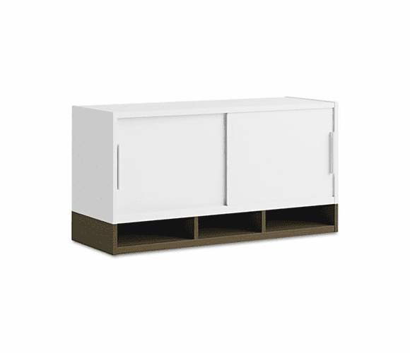 BSH34H36MR 36"W Overhead w/Doors Momentum: White/Mocha Cherry By BUSH INDUSTRIES