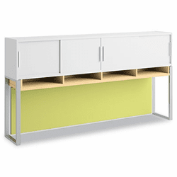 BSH34H72AC 72"W Overhead with Doors Momentum: White/Natural Maple By BUSH INDUSTRIES