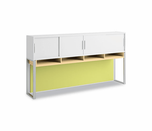 BSH34H72AC 72"W Overhead with Doors Momentum: White/Natural Maple By BUSH INDUSTRIES