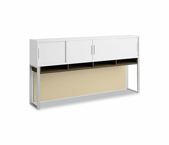 BSH34H72MR 72"W Overhead w/Doors Momentum: White/Mocha Cherry By BUSH INDUSTRIES