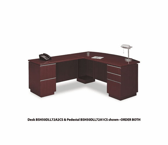 BSH50DLL72A1CS 72"W LH Double Pedestal L-Desk (B/B/F,F/F) Box 1 Milano 2 Harvest Cherry By BUSH INDUSTRIES