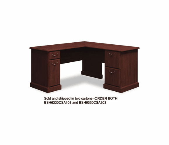 BSH6330CSA203 60"W x 60"D L-Desk (B/D, F/F) Box 2 of 2 Syndicate Harvest Cherry By BUSH INDUSTRIES