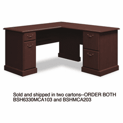 BSH6330MCA103 60"W x 60"D L-Desk (B/D, F/F) Box 1 of 2 Syndicate Mocha Cherry By BUSH INDUSTRIES