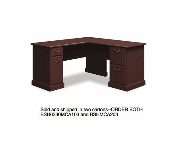 BSH6330MCA103 60"W x 60"D L-Desk (B/D, F/F) Box 1 of 2 Syndicate Mocha Cherry By BUSH INDUSTRIES