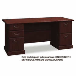 BSH6372CSA203 72"W Double Ped Desk (B/B/F, F/F) Box 2 of 2 Syndicate Harvest Cherry By BUSH INDUSTRIES