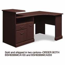 BSH6399MCA203 Expandable Corner Desk Solution (B/F/D) Box of 2 Syndicate Mocha Cherry By BUSH INDUSTRIES