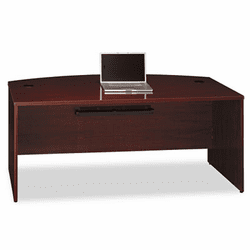 BSHQT0725CS 72"W Bow Front Desk Shell Quantum Harvest Cherry By BUSH INDUSTRIES