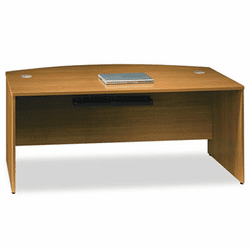 BSHQT0725MC 72"W Bow Front Desk Shell Quantum Modern Cherry By BUSH INDUSTRIES