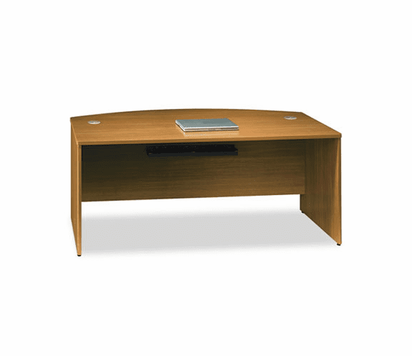 BSHQT0725MC 72"W Bow Front Desk Shell Quantum Modern Cherry By BUSH INDUSTRIES