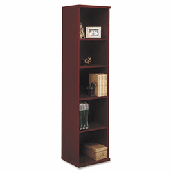 BSHWC36712 18"W 5-Shelf Bookcase Series C Mahogany By BUSH INDUSTRIES